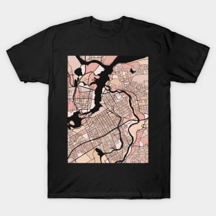 Ottawa Map Pattern in Soft Pink Pastels T-Shirt